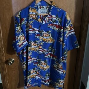 Hawaiian style shirt with vintage cars size 2X